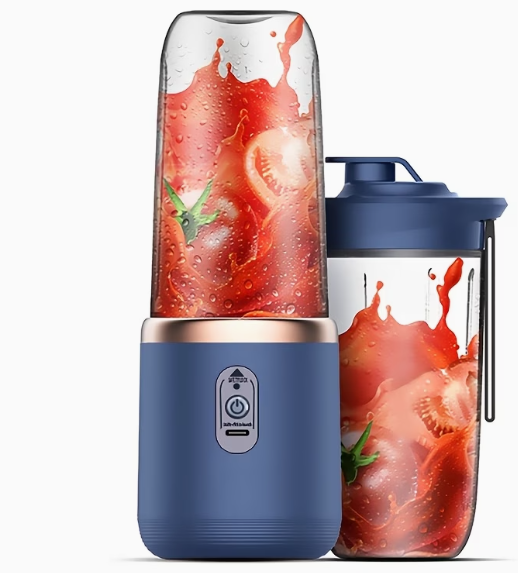 Portable USB Rechargeable Blender Cup – 6-Blade Juicer with Dual Cups