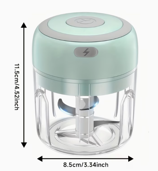 USB Rechargeable Mini Electric Garlic Chopper – 250ml Cordless Food Processor