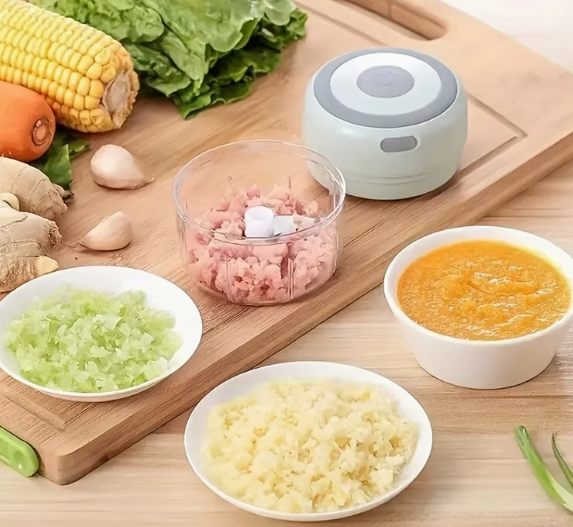 USB Rechargeable Mini Electric Garlic Chopper – 250ml Cordless Food Processor