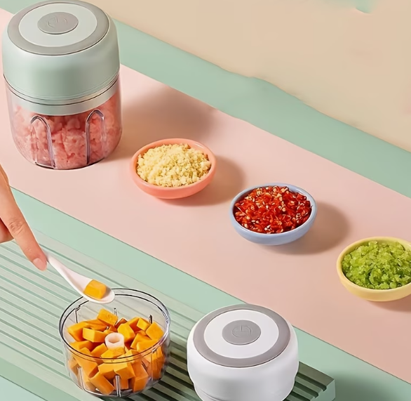 USB Rechargeable Mini Electric Garlic Chopper – 250ml Cordless Food Processor