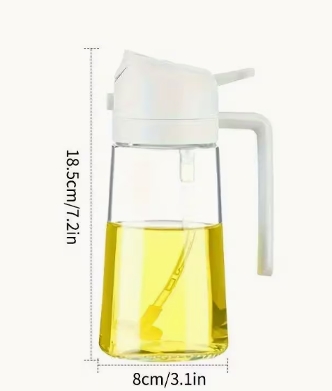 2-in-1 Oil Dispenser & Spray Bottle – Dual Pour and Spray Cooking Oil Bottle